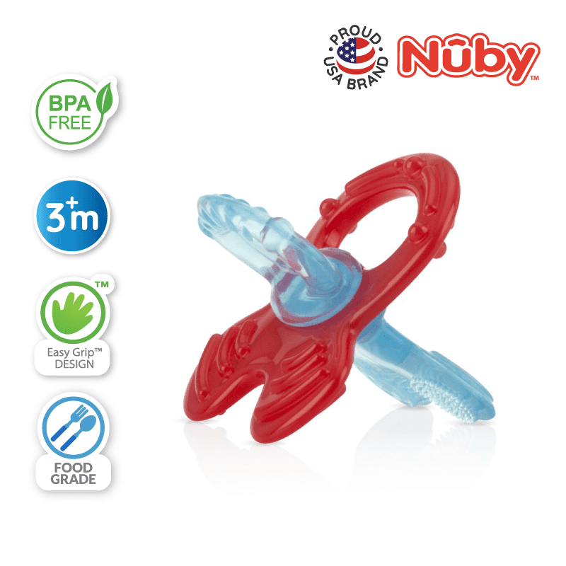 NB642A 1pk Chewbies Silicone Teether with Case Fish Red Blue