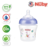 Astra Family A Nuby Natural Touch Printed Bottle With Slow Flow Nipple 180ML/6OZ (Single Pack) with the word 'nubby' on it.