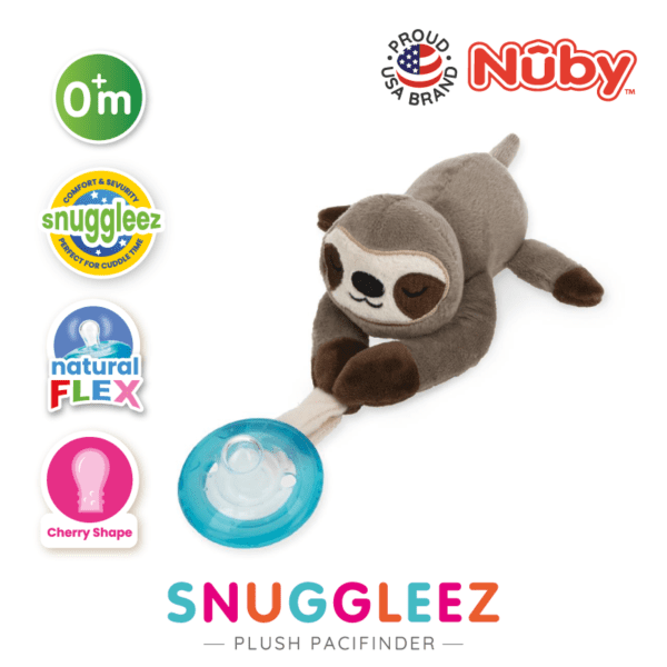 Astra Family A sloth stuffed animal with the words nubby.