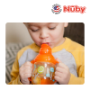 Astra Family A young boy is drinking from a Nuby Designer Pinpoint 2 Handle Click-It Trainer Cup Weighted Straw & Flip-It Thin Straw 240ML/8OZ.