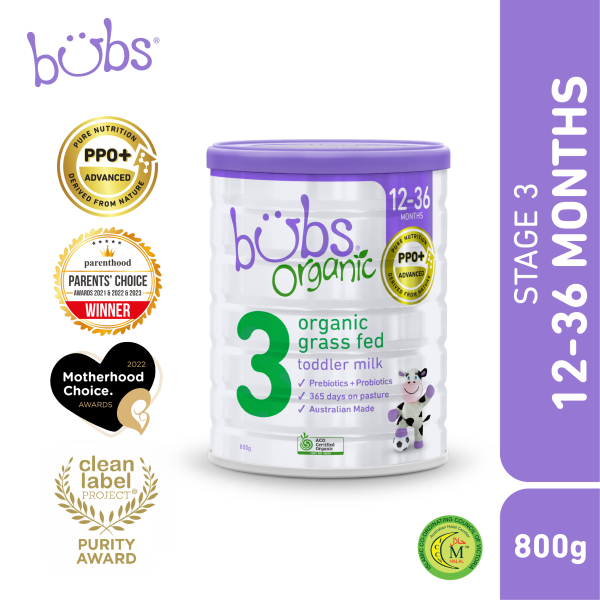 bubs organic® grass fed toddler milk stage 3