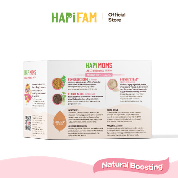 Astra Family A box of HAPIMOMS Lactation Cookies - Choc Chip for increasing breast milk supply.