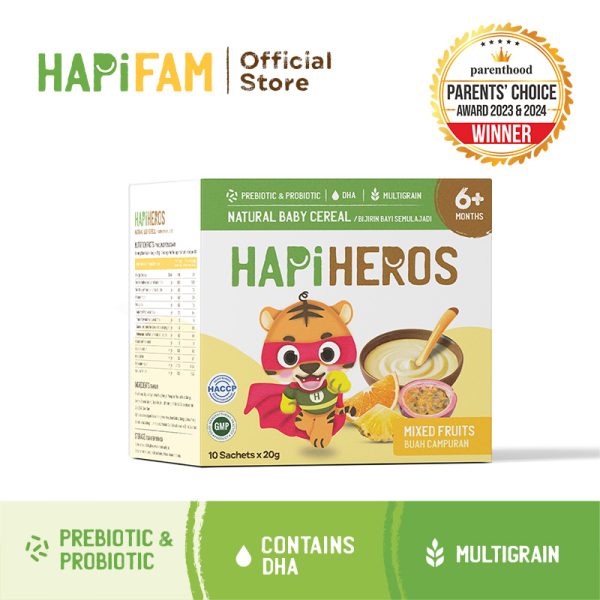 hapiheros baby cereal mixed fruit 200g (20g x 10)