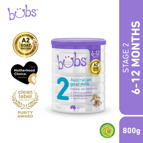 Bubs Advanced Plus+ Goat Infant Formula S2, goat milk for sensitive babies, formula milk for baby with sensitive stomach, best toddler goat milk