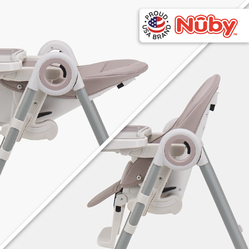 Astra Family The nuby high chair is shown in two different views.