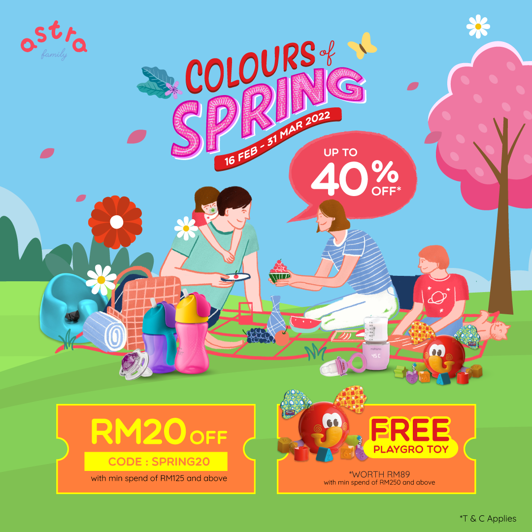 Astra Family A flyer for the colours of spring sale.