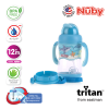 nuby 1pk 400ml tritan flip it with 3d vinyl wrap with weighted straw