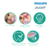 Astra Family Teething pacifier designed for babies aged 6-18 months, featuring the Philips Avent Ultra Air technology and adorned with a cute whale/star design.