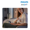 Astra Family Entry Level Philips Manual Breastpump ad featuring a woman in a chair.