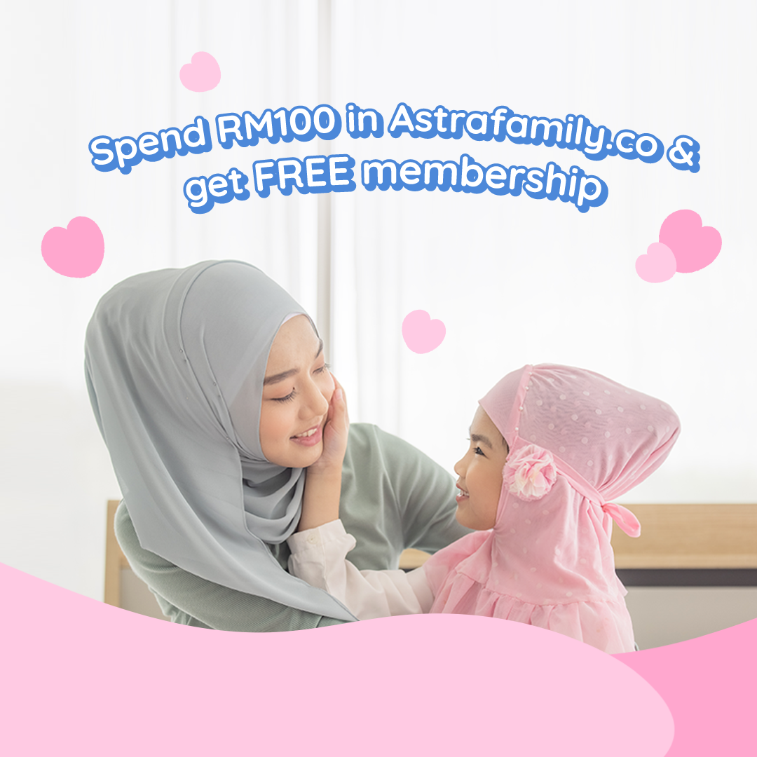 Astra Family A woman and a child in a hijab with the text spring 100 Astrofamily Co & get free membership at AstraVille.