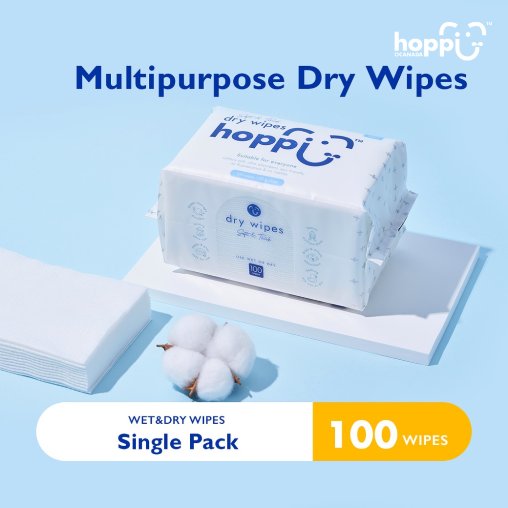 Astra Family Hoppi Dry Wipes, 100 Wipes Pack 3-In-1.