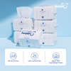Astra Family A stack of Hoppi Dry Wipes, 100 Happyfi-labeled wipes.