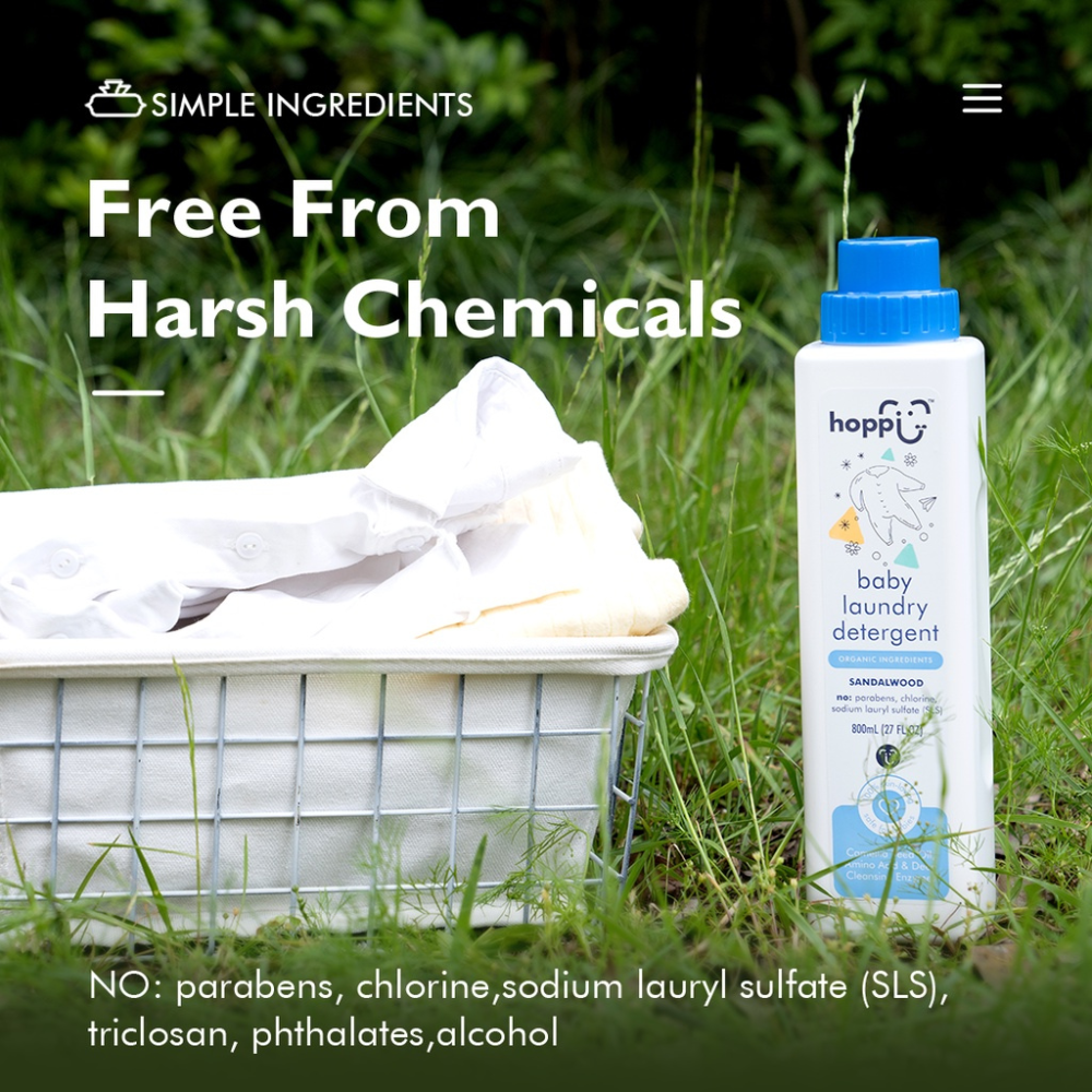 Astra Family Hoppi Baby Laundry Detergent, 800ml: Chemical-free formula.