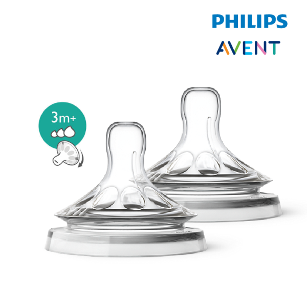 Astra Family Philips Avent Natural Teat 2.0 Variable Flow 3M+ - 2pcs/pack, 3 pack.