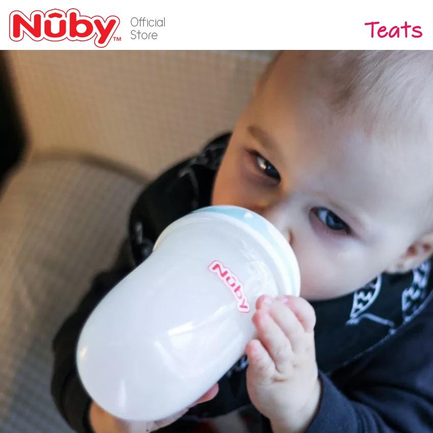 Nuby Natural Touch Printed Bottle With Silicone Nipple- New Prints 270ML/9OZ,weighted straw cup for baby,weighted straw bottle,silicone baby bottles,bpa free baby bottle,Squeezable,squeezable baby bottle,soft baby bottle,botol bayi lembut