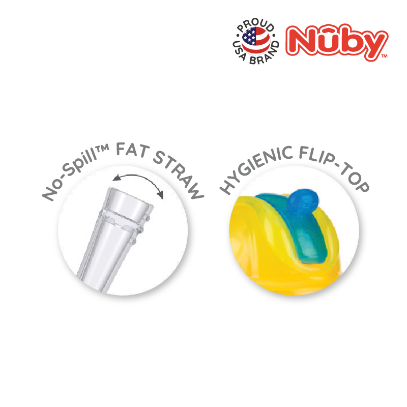 Nuby Flip N Sip Cup - Fat Straw 240ML/ 8OZ