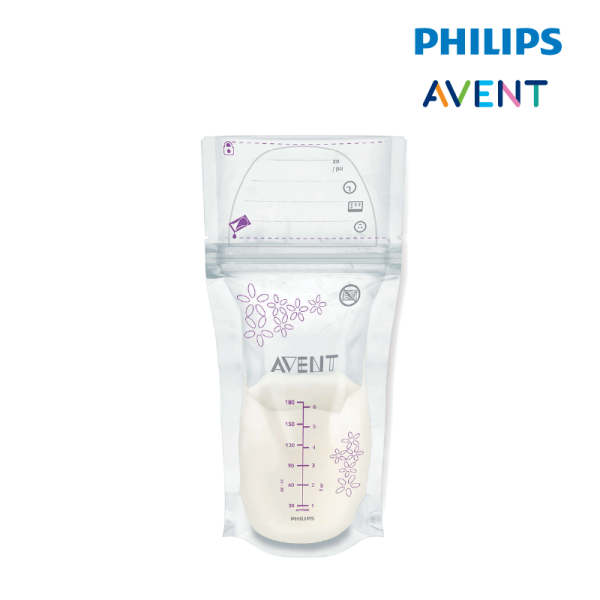 Astra Family Philips Avent Breast Milk Bags 6OZ/180ML (25pcs/Bag) with a white background.