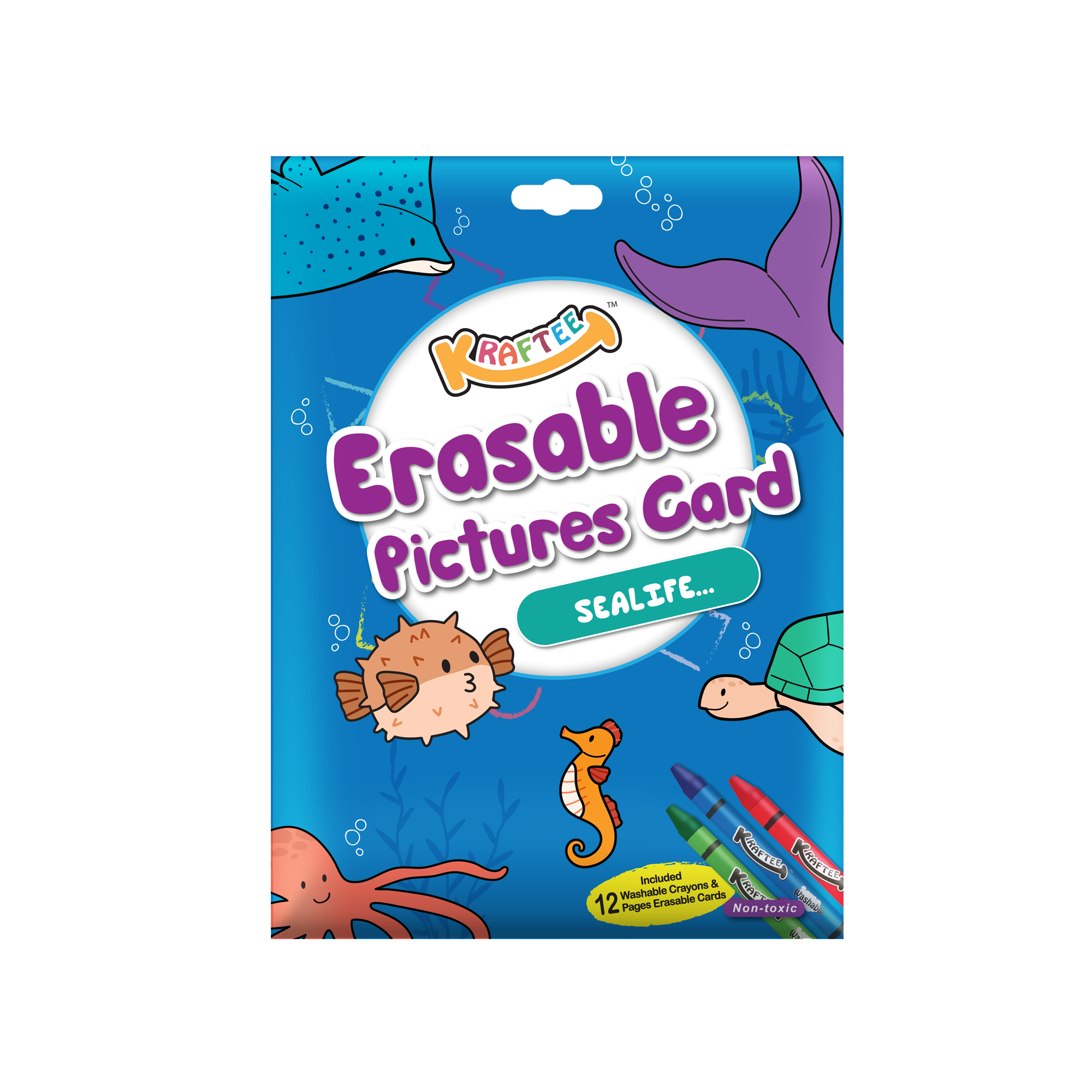 KRAFTEE Erasable Picture Cards – At Zoo,wipeout colors,washable coloring book,non toxic crayons,kids paint,warna kanak-kanak,kad warna kanak-kanak,buku warna kanak-kanak
