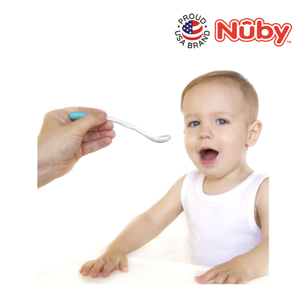 nuby 2pk heat sensitive white tip soft edge spoons