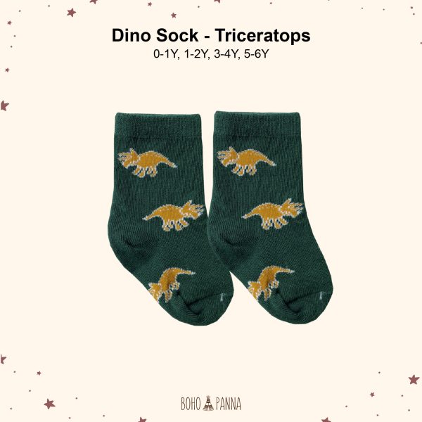 bohopanna basic dino sock triceratops
