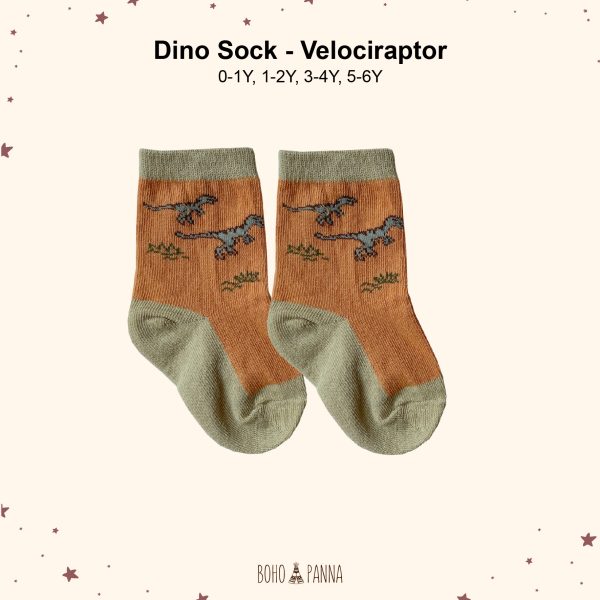 bohopanna basic dino sock velociraptor
