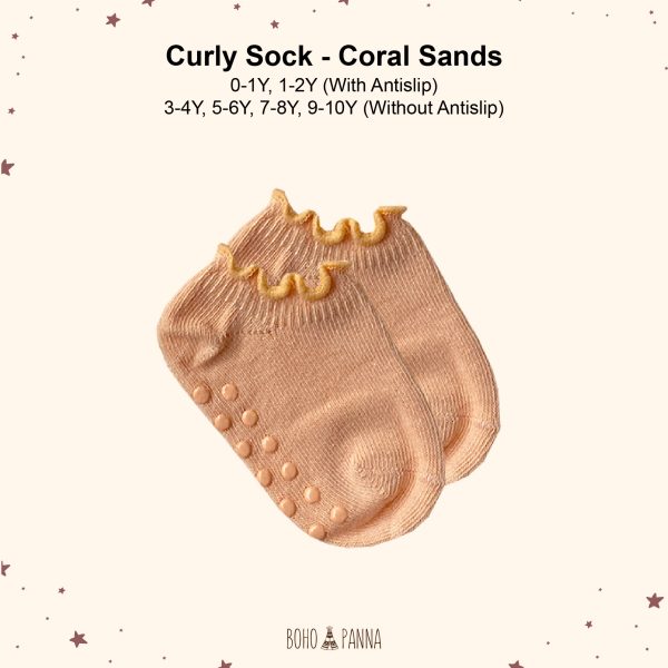 bohopanna curly sock coral sands