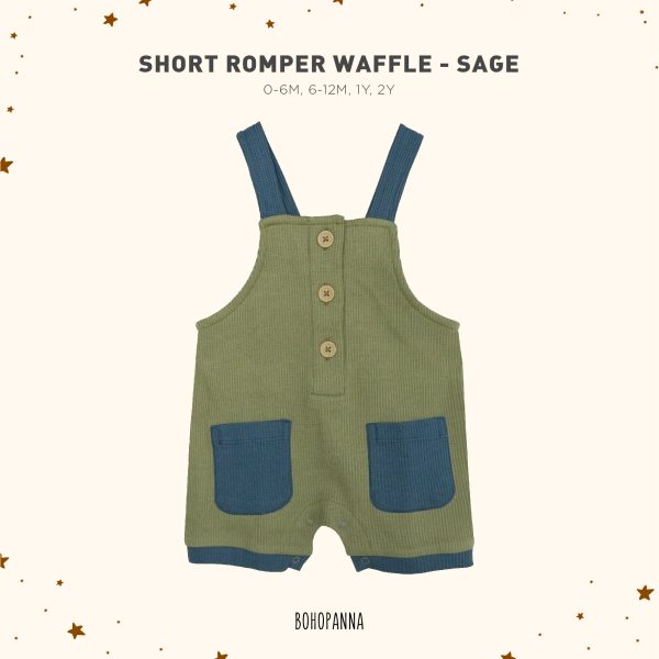 bohopanna short romper waffle sage