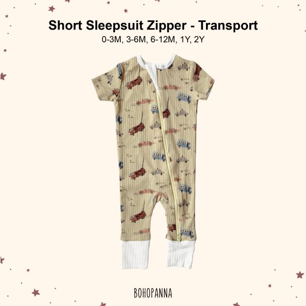 bohopanna short sleepsuit zipper transport