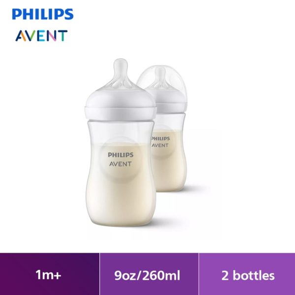 pa natural response baby bottle 1m 9oz260ml twin scy90302(1)