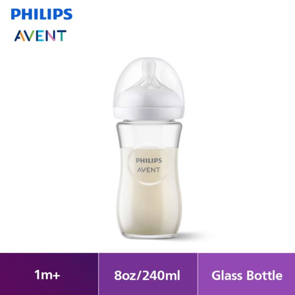 pa natural response glass baby bottle 1m 8oz240ml scy93301(1)